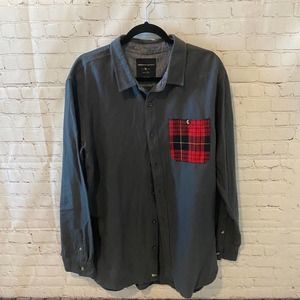 Modern Amusement Gray Colored Speckle Button Down